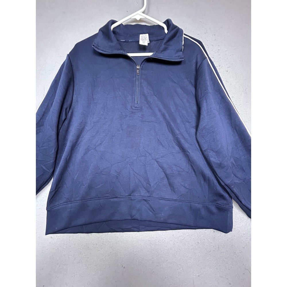 RBX Pullover Polyester Rayon Spandex Navy Blue Large Womens